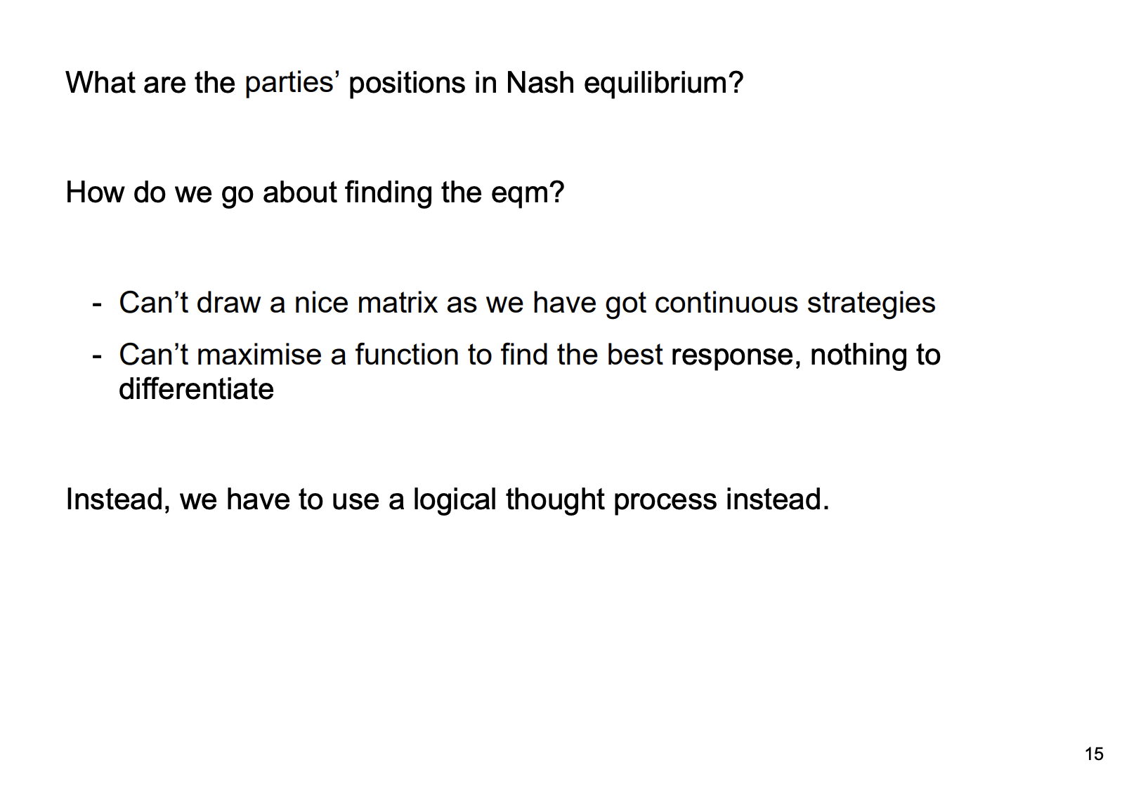<p>Explain the intutition behind the median voter theorem</p>