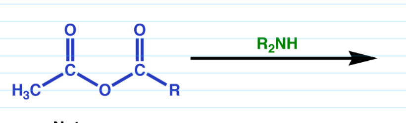 <p>Acid anhydride to amide</p>