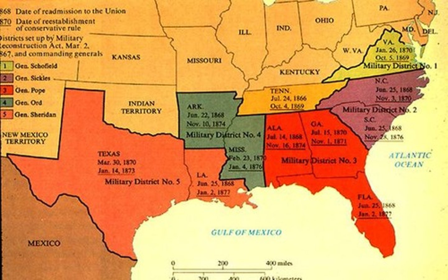 <p>Congressional law that imposed military rule on the South and demanded harsh conditions for readmission of the seceded states. This law provided “supervision” of Southern states &amp; helped register Black men to vote in the south.</p>