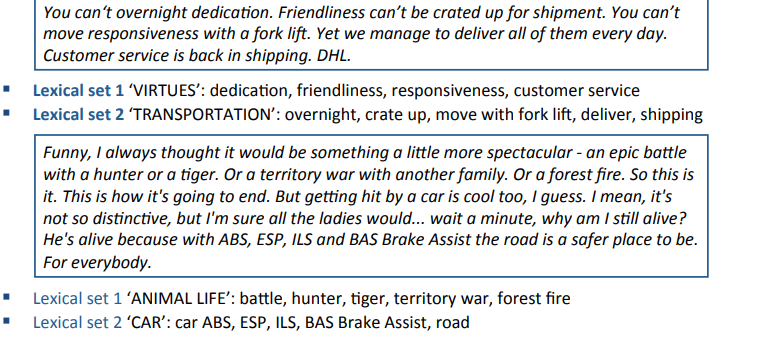 <p>The regular co-occurrence of words or expressions that naturally go together and form meaning relations in a text.(e.g., <em>make a decision</em>).</p><p><strong>Lexical Set:</strong> Words grouped by a shared theme or feature (e.g., <em>red, blue, green</em> = colors).<strong>same category</strong> (members of one group).</p><p><strong>Lexical Field:</strong> Words linked by a shared subject or concept (e.g., <em>doctor, nurse, hospital</em> = medicine).<strong>Field = same topic/subject</strong> (different roles within one concept).</p>