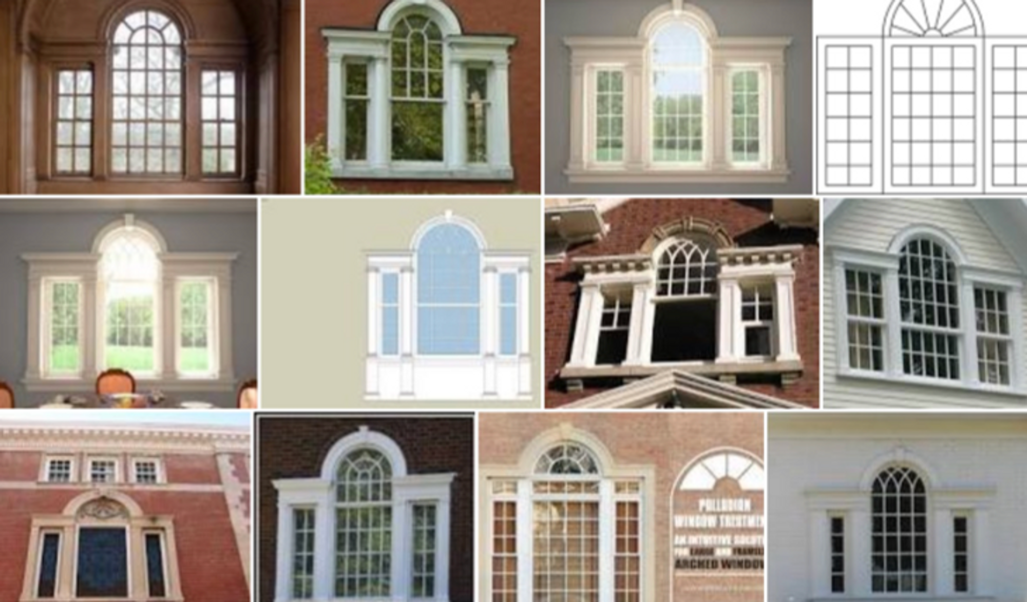 the windows have 3 parts: central high round arched opening with 2 smaller rectangular openings on the sides