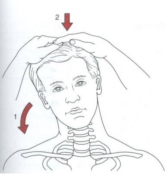 <ul><li><p>cervical test for nerve root compression/foraminal stenosis</p></li><li><p>hyperextension w/ lateral rotation and lateral flexion → apply axial compression to head </p></li><li><p>positive = pain to side of rotation </p></li></ul><p></p>