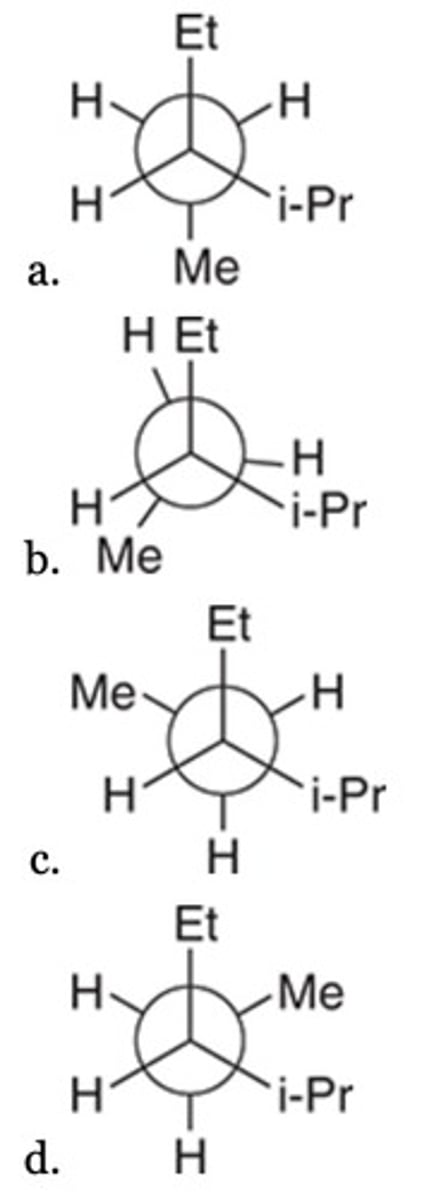 <p>Which of the following represents the most stable conformation of the given compound?</p>