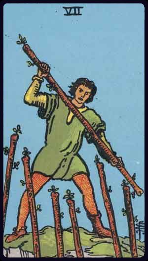 <p>SEVEN OF WANDS</p>