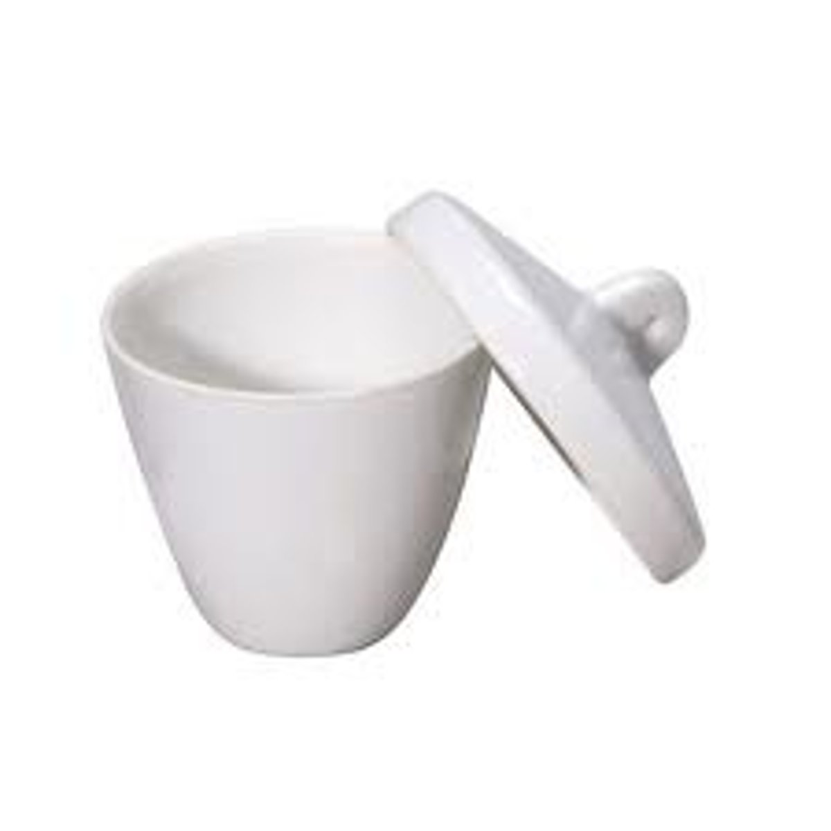 <p>a ceramic or metal container where other substances may be melted at high temps</p>