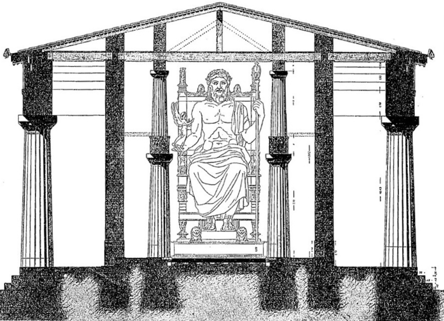 <p>What cult statue is inside the cella?</p>