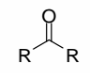 <p>a carbonyl group (C=O) with two R groups attached to the carbonyl</p><p>carbon.</p><p>R cannot = H for this</p>