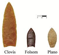<ul><li><p><strong>11,000-10,000 years ago.</strong></p></li><li><p><span>Period of warm climate and boreal forest cover.</span></p></li></ul><ul><li><p><span>Folsom points: leaf-shaped, concave base, fluted grooves.</span></p></li><li><p><span>Plainview points: concave base, basally thinned (not fluted).</span></p></li></ul><p></p>