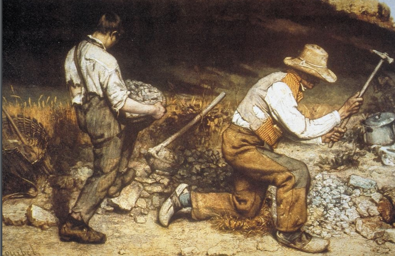 <p>Gustave Courbet, <em>The Stone Breakers</em>, 1849. Oil on canvas.</p>