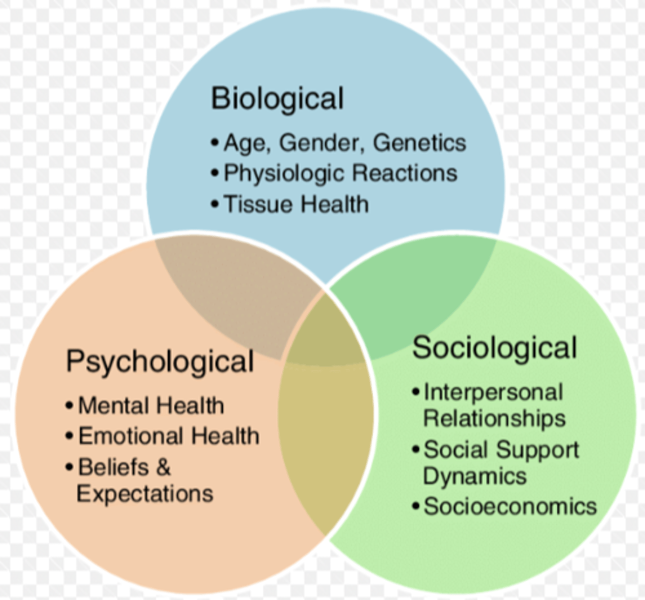 <p>bio, psycho, and social factors contribute to disorders</p>