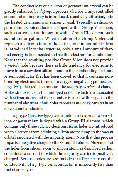 <p>By doping which is when a tiny amount of a  Group V or III element is introduces by diffusion that adds an unbound electron to the lattice structure, so the thermal energy needed to free it is small. </p><p>More info in the picture.</p>