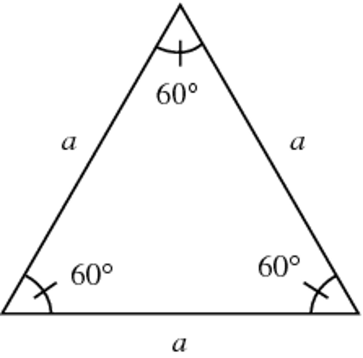 <p>A triangle in which all three sides are equal and all three interior angles are 60°.</p>