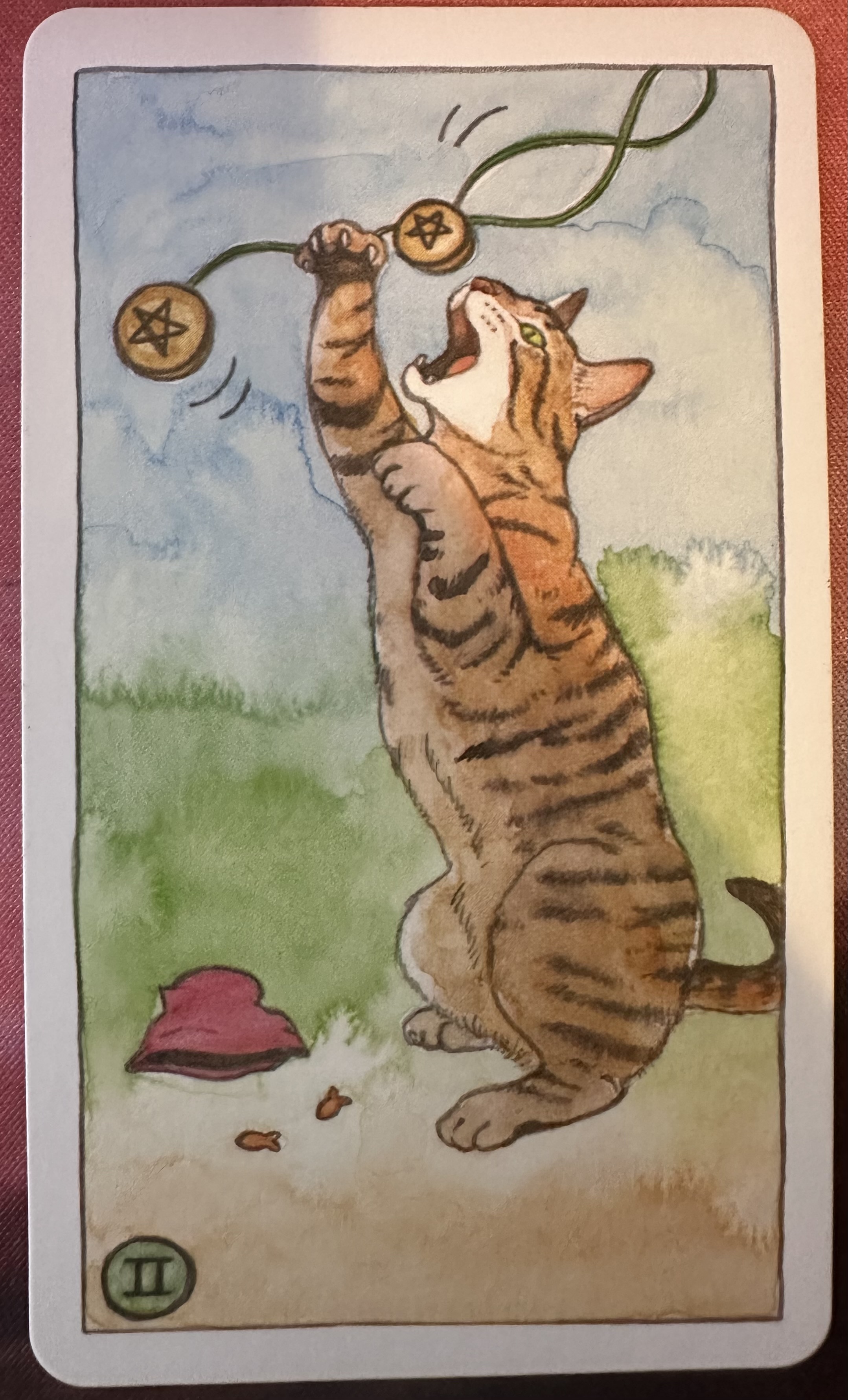 <p>Two of Pentacles (II) Upright</p>