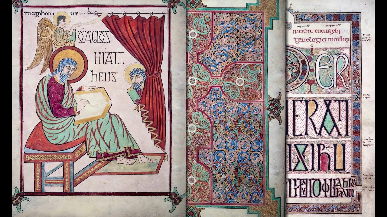<p>The Lindisfarne Gospels</p>