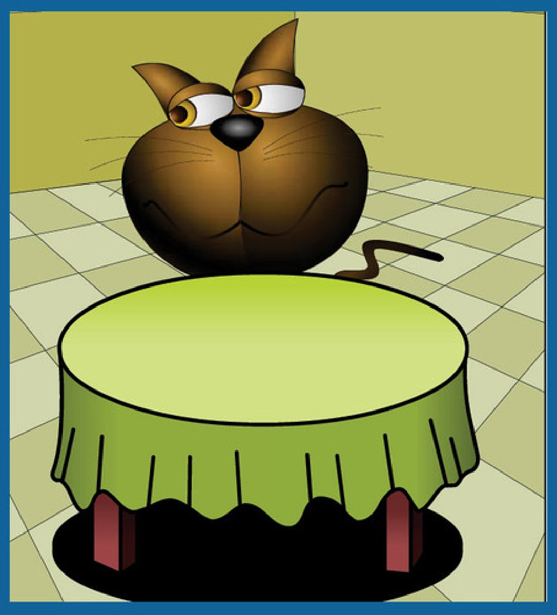 <p>The cat seats at the table.</p>