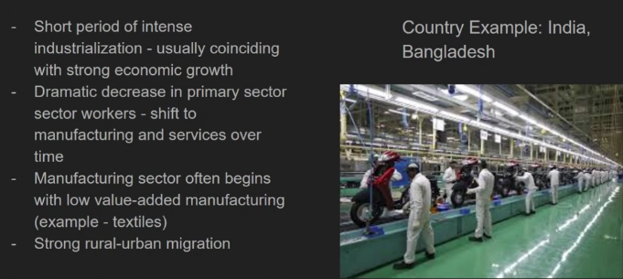 <p><span><span>the critical stage in economic development when a society begins to transition from pre-industrial to industrialized status, marked by rapid growth and increased investment in industries. During this phase, there is often a </span><mark data-color="#be32d5" style="background-color: rgb(190, 50, 213); color: inherit;"><span>surge in manufacturing and infrastructure development, leading to higher levels of productivity and job creation.</span></mark><span> This concept is integral to understanding various theories of development, as it highlights the shift necessary for sustained economic progress.</span></span></p>
