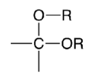 <p>OR and OR attached to same carbon atom</p>