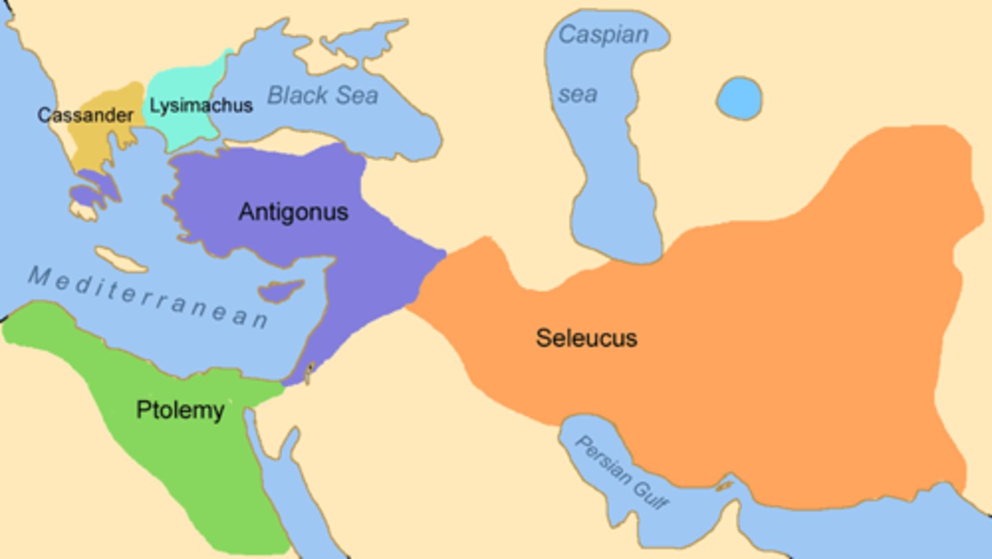 <p>a dynasty of Macedonian Greek origin who ruled ancient Egypt for nearly 300 years, starting from the death of Alexander the Great in 323 BC.</p>