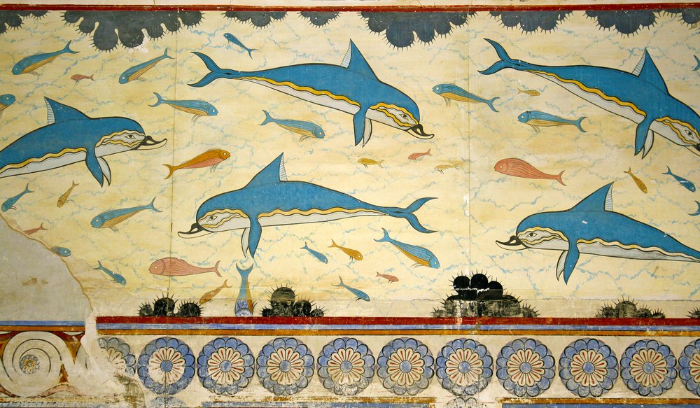 <p><span>Dolphin Fresco, c. 1700, Knossos</span></p>