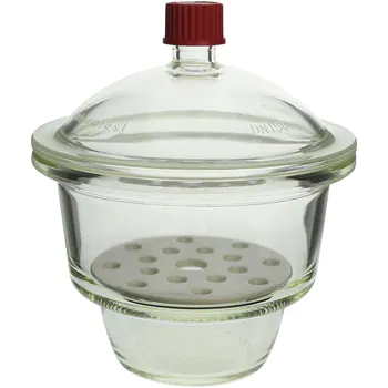<p>Appearance - glass container with sealable enclosure</p><p>Uses - preserving moisture-sensitive chemicals; protect chemicals that are hygroscopic or which react with water from humidity</p>