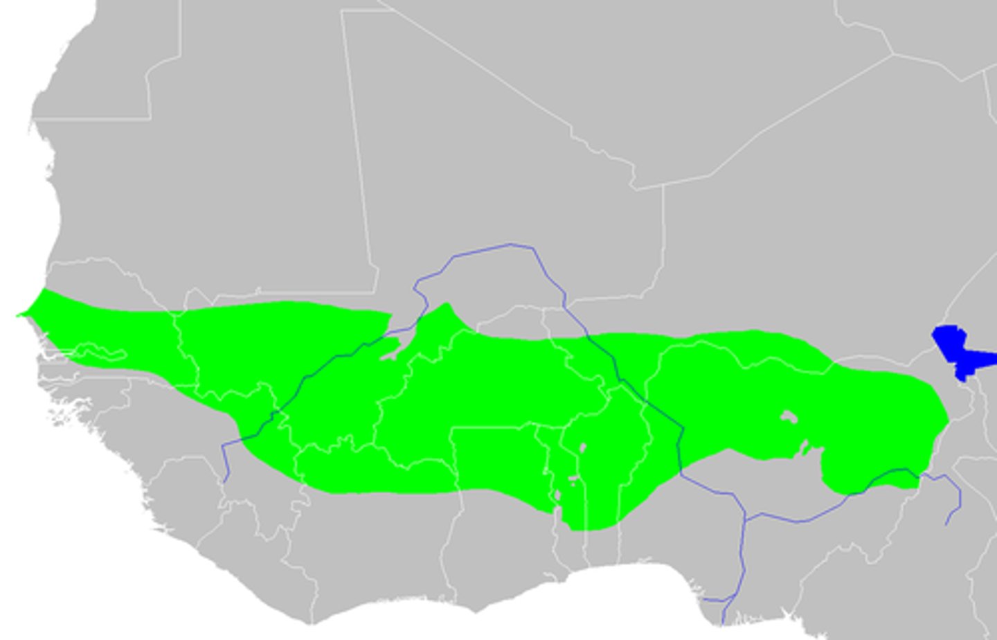 <p>A tropical savannah region in West Africa characterized by grasslands and scattered trees.</p>