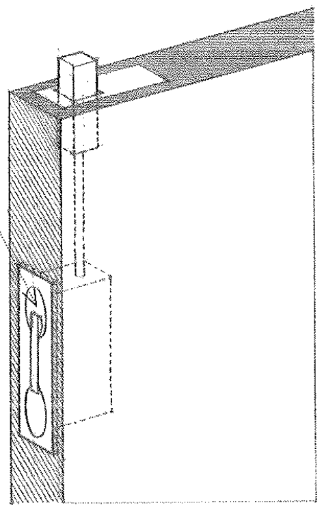 <p>A flush bolt fitted into a mortise in a door, sliding into a socket in the head or the sill</p>