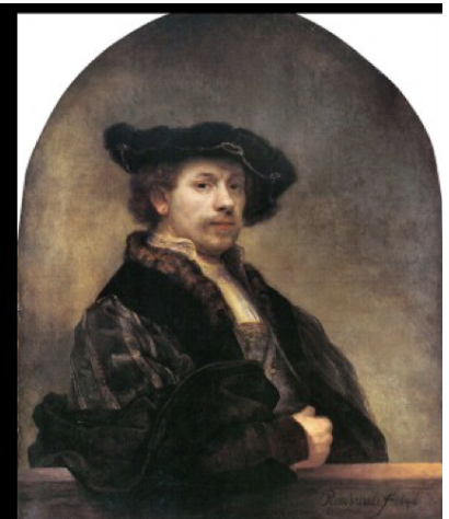 <p>identify. what is rembrandt doing?</p>
