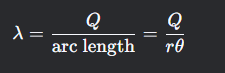 <p>(r theta = radius x angle in rad)</p>