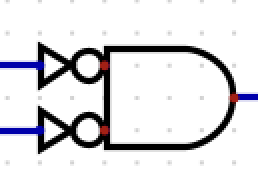<p>NOR</p><p>(A+B)’</p><p>A’B’</p>