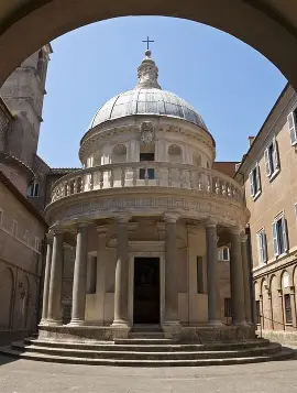 <p>Wat zijn kenmerken van Bramante’s Tempietto?</p>