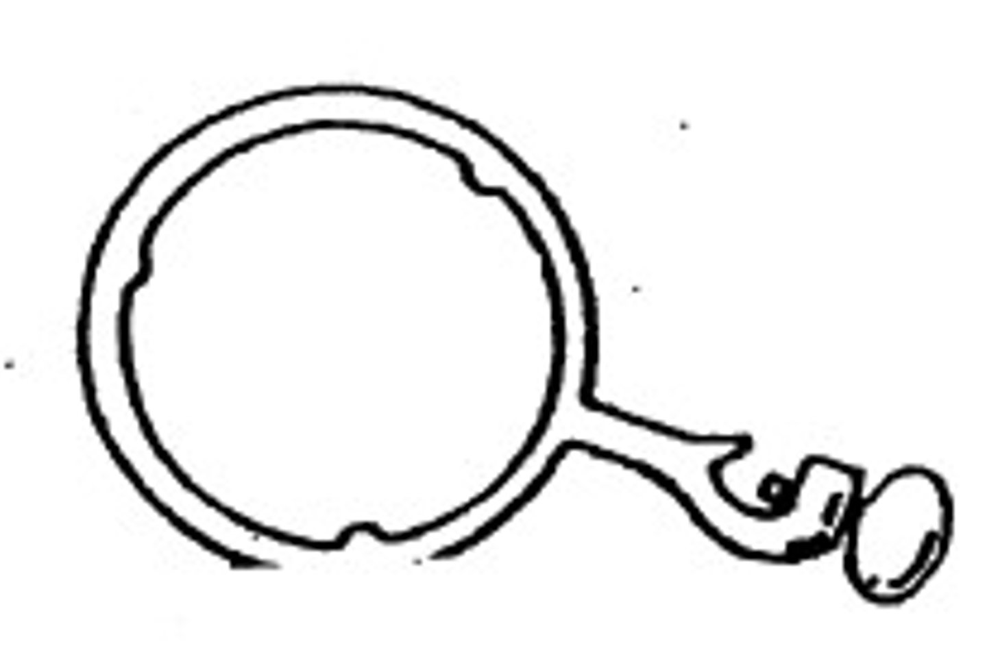 <p>A small loop made from wire protruding from a small stick used to hold small items over a flame.</p>