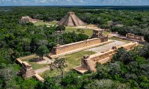 A large pre-Columbian archaeological site built by the Maya civilization.