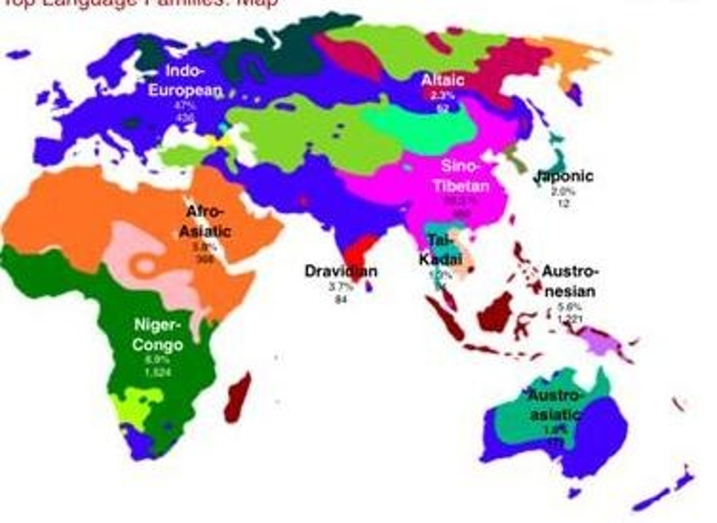 <p>A collection of languages related to each other through a same original tongue, but have different characteristics<br>ex: 50% of global population speak languages from Indo-European family</p>