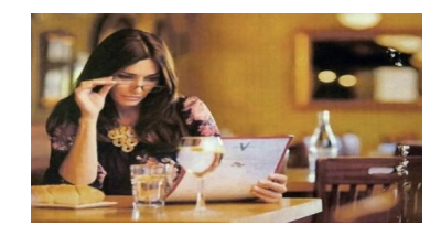 <p>be studying the menu</p>