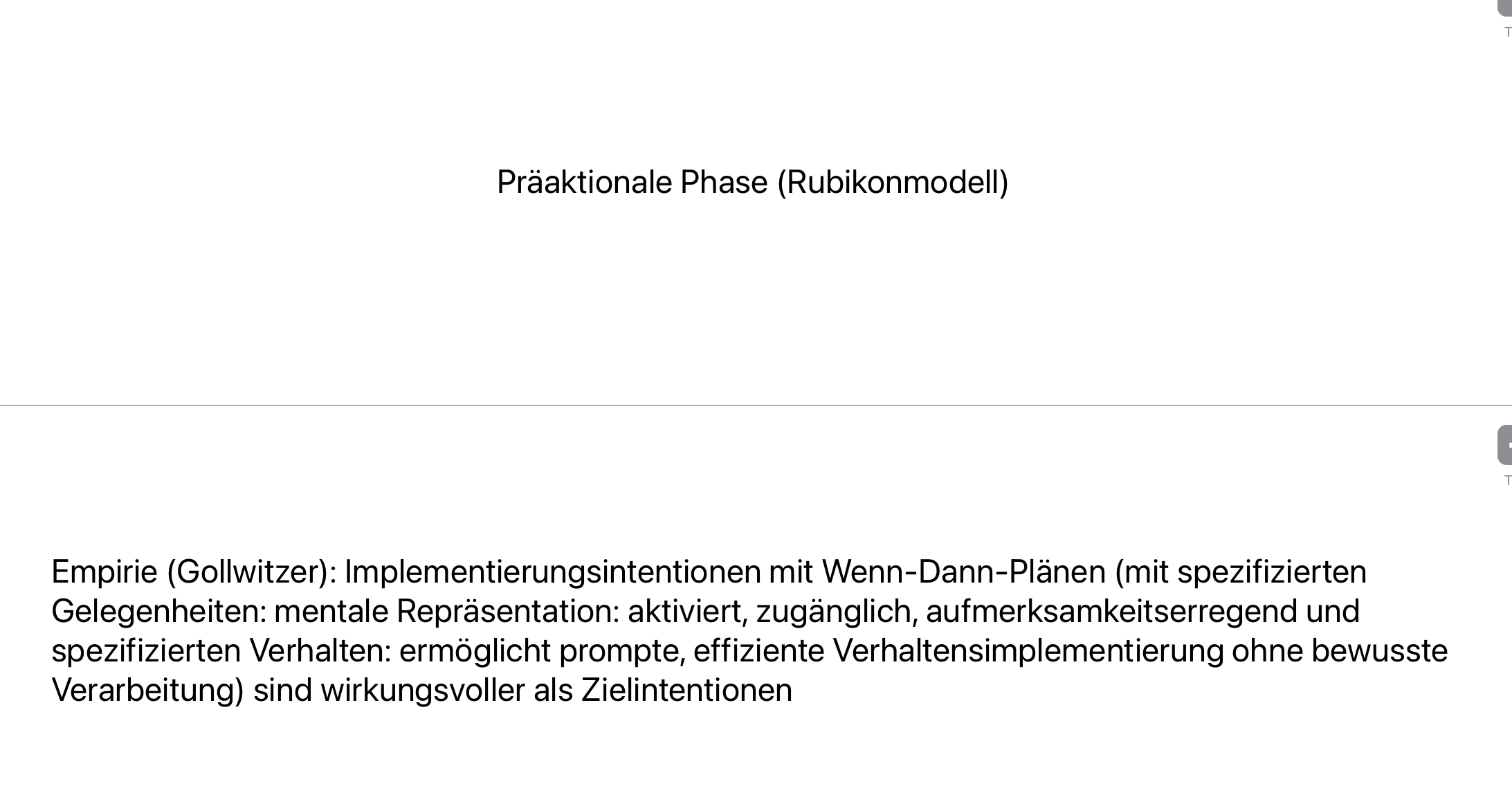 <p>Realisierungsintentionen!</p><ul><li><p>sind spezifische AUSFÜHRUNGS-PLÄNE</p></li><li><p>nicht nur Gedanken darüber, wie man sie ausführen könnte </p></li></ul>