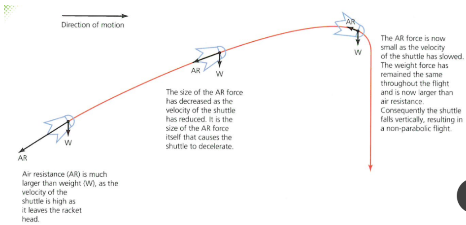 <p><strong>flight path of a shuttle cock landing </strong></p>