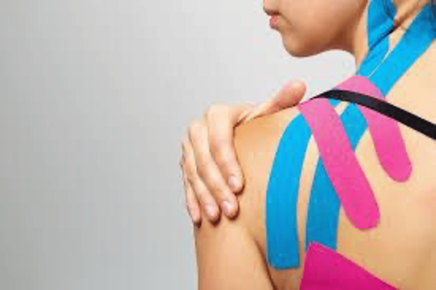 <p>Tape is applied with minimal tension, when stretched it rebounds and creates in the deeper tissue for blood and lymphatic flow</p>