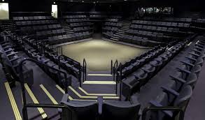<p>This stage has the audience surrounding the actors </p>