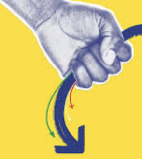 <p>in the grip of</p>