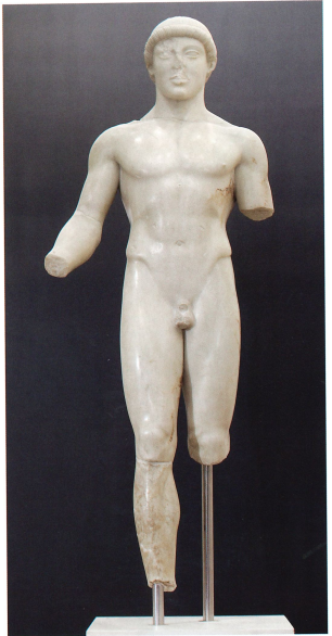 <p>statue of nude youth</p>