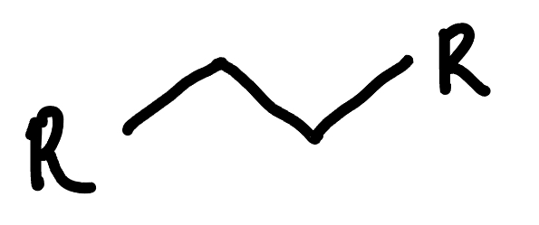 <p>RCH3 (carbon, carbon single bonds)</p>