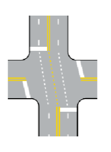 <p>Single Dotted– Yellow or White</p>