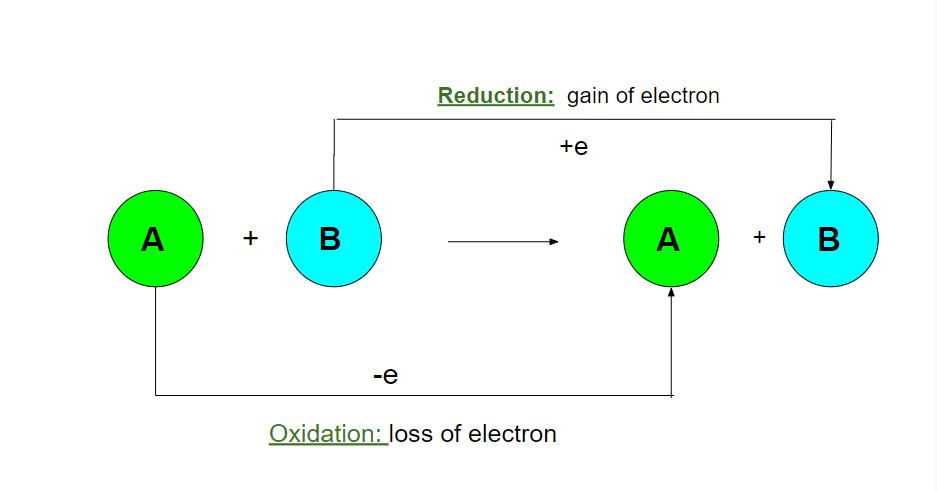 A reaction in which both reduction and oxidation occur.