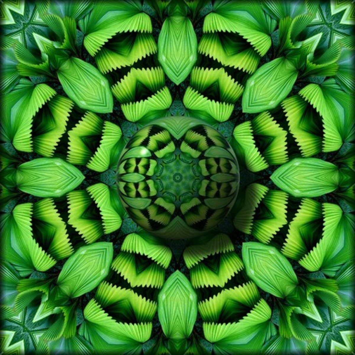 <p>Everything radiates outward from a central point</p>