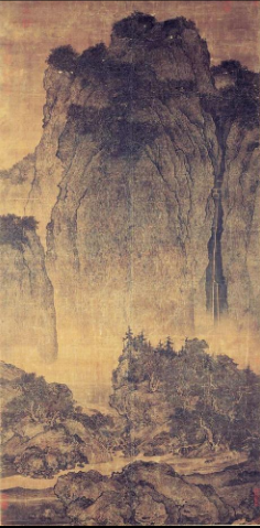 <p>1000 CE</p><p>Fan Kuan</p><p>Taipei, Taiwan</p><p>ink on silk</p><p>nature is the teacher, pine trees=virtuous man, aspects of Buddhism, confucism, and daoism</p>