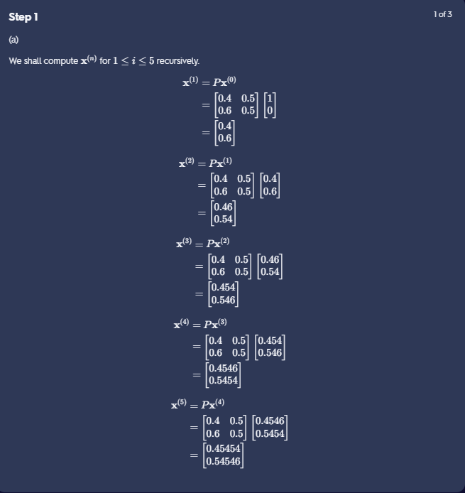 b) x = (5/11, 6/11)