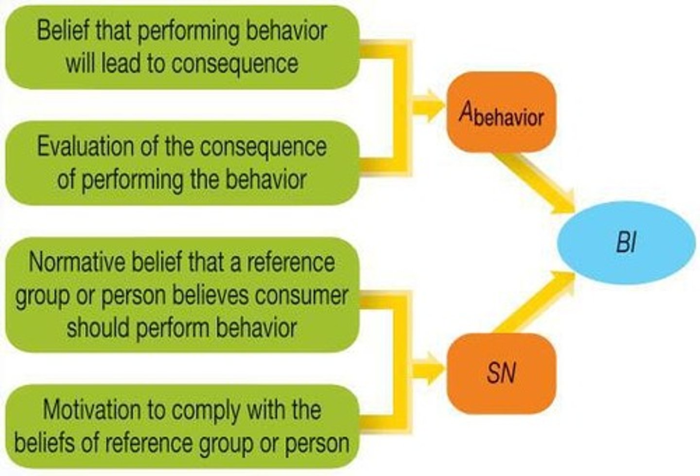 <p>Evaluates beliefs about performing a behavior and the normative beliefs of reference groups.</p>