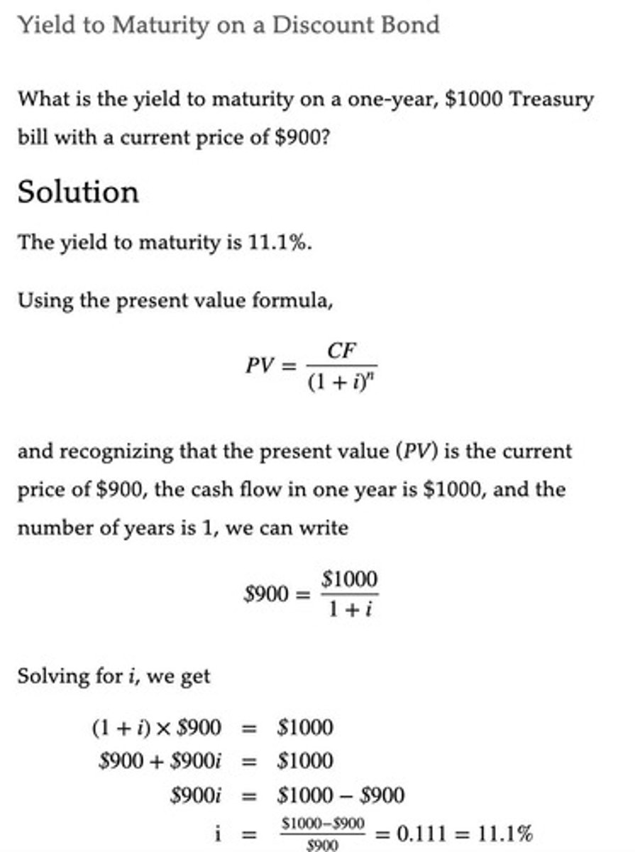 <p>PV = FV / (1 + i)^n.</p>