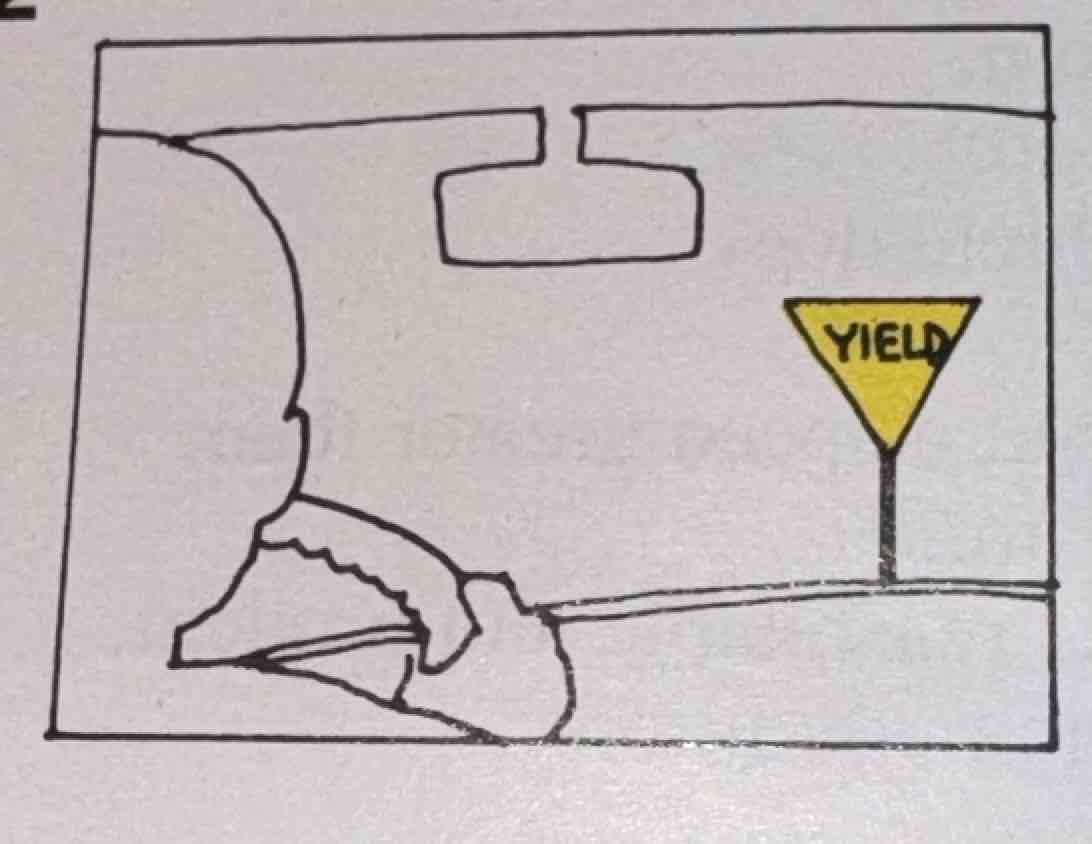 <p>You are coming to this intersection. You should:</p>