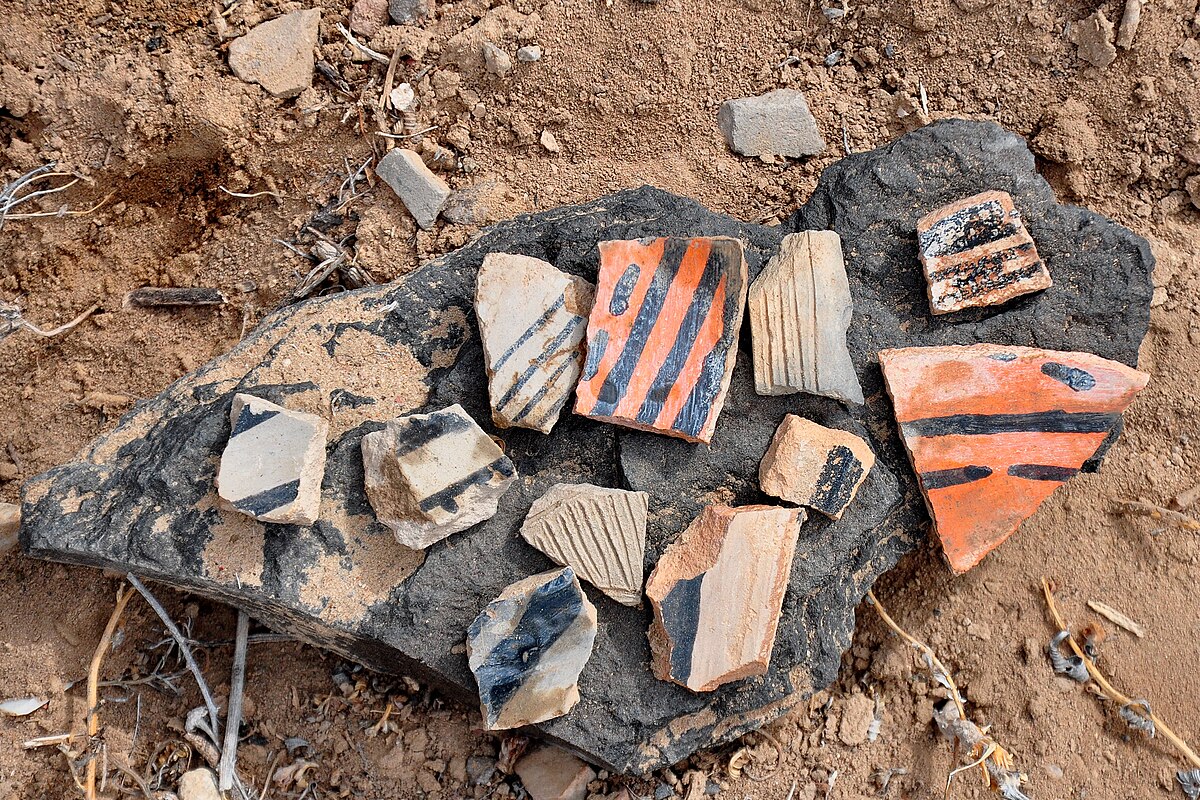 <p>a term archaeologists use to refer to a broken fragment of pottery</p>